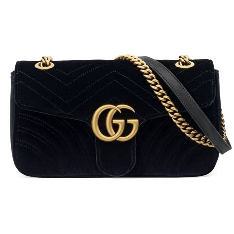 black velvet gucci purse|Gucci black velvet marmont bag.